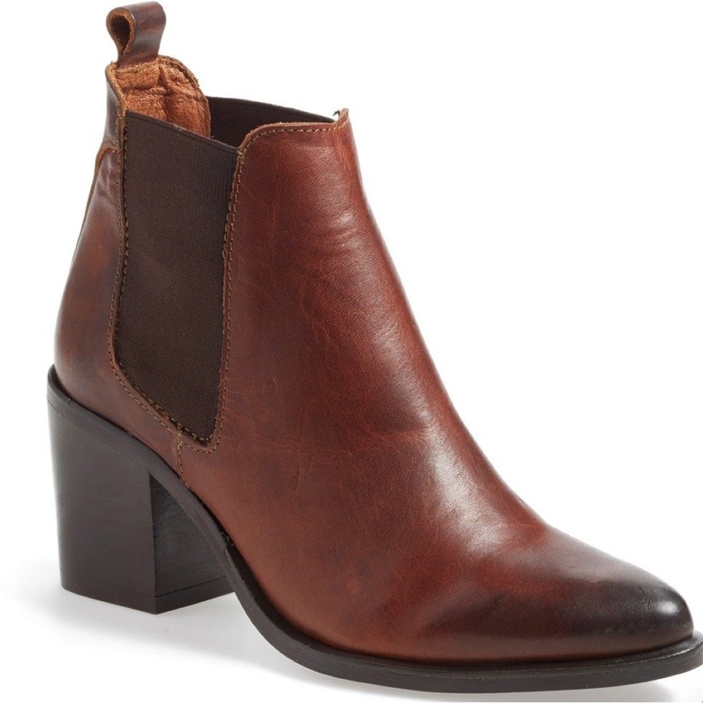Steve Madden 'Pistol' Cognac Leather Ankle Bootie
